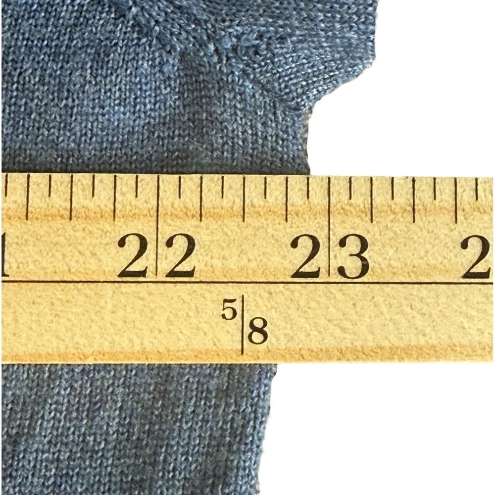 Pronto Uomo Extra Fine Merino Wool Sweater Mens XL Blue V Neck Pullover
